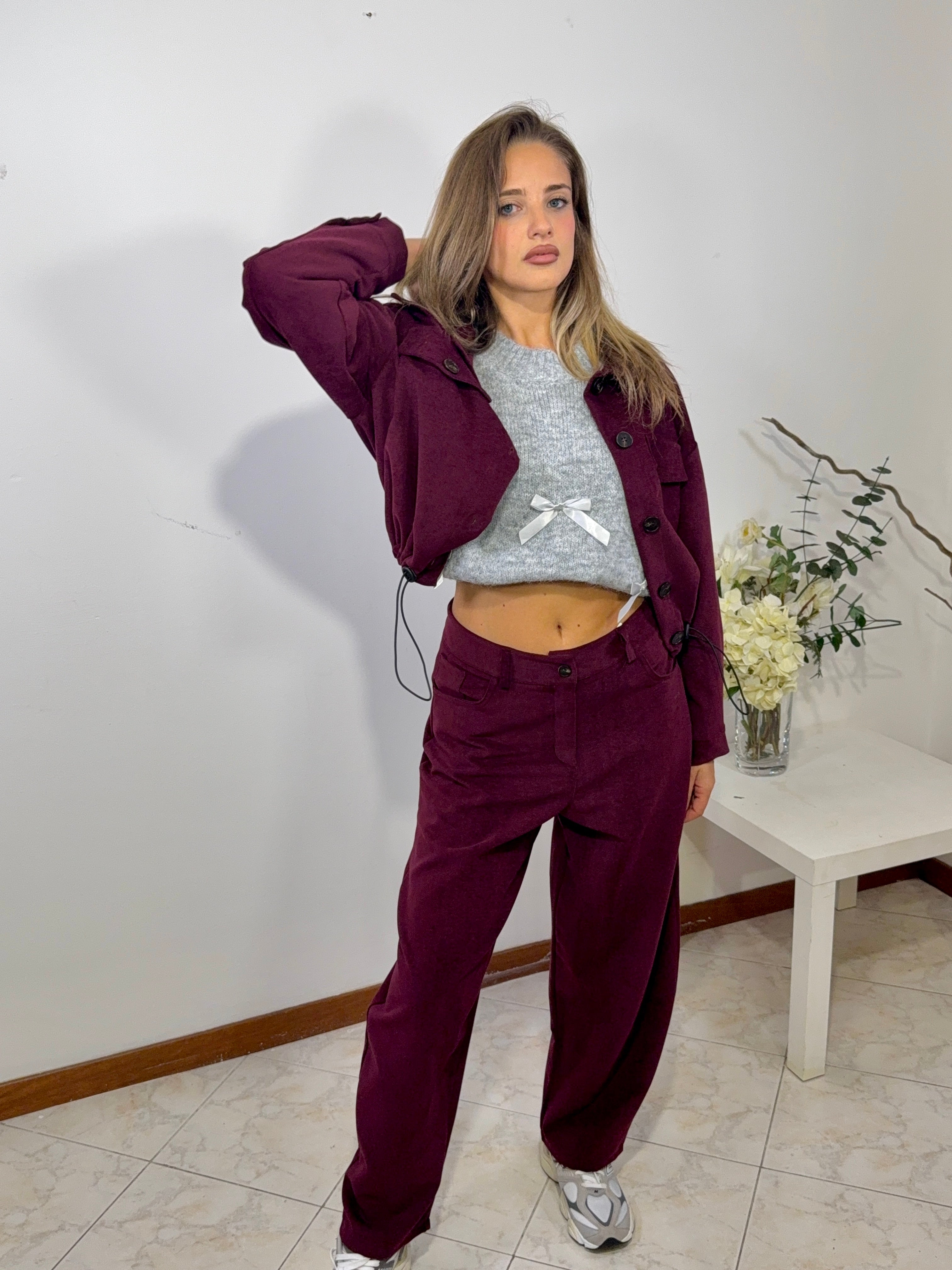 Coordinato “Urban Chic” color borgogna (5253-5254)