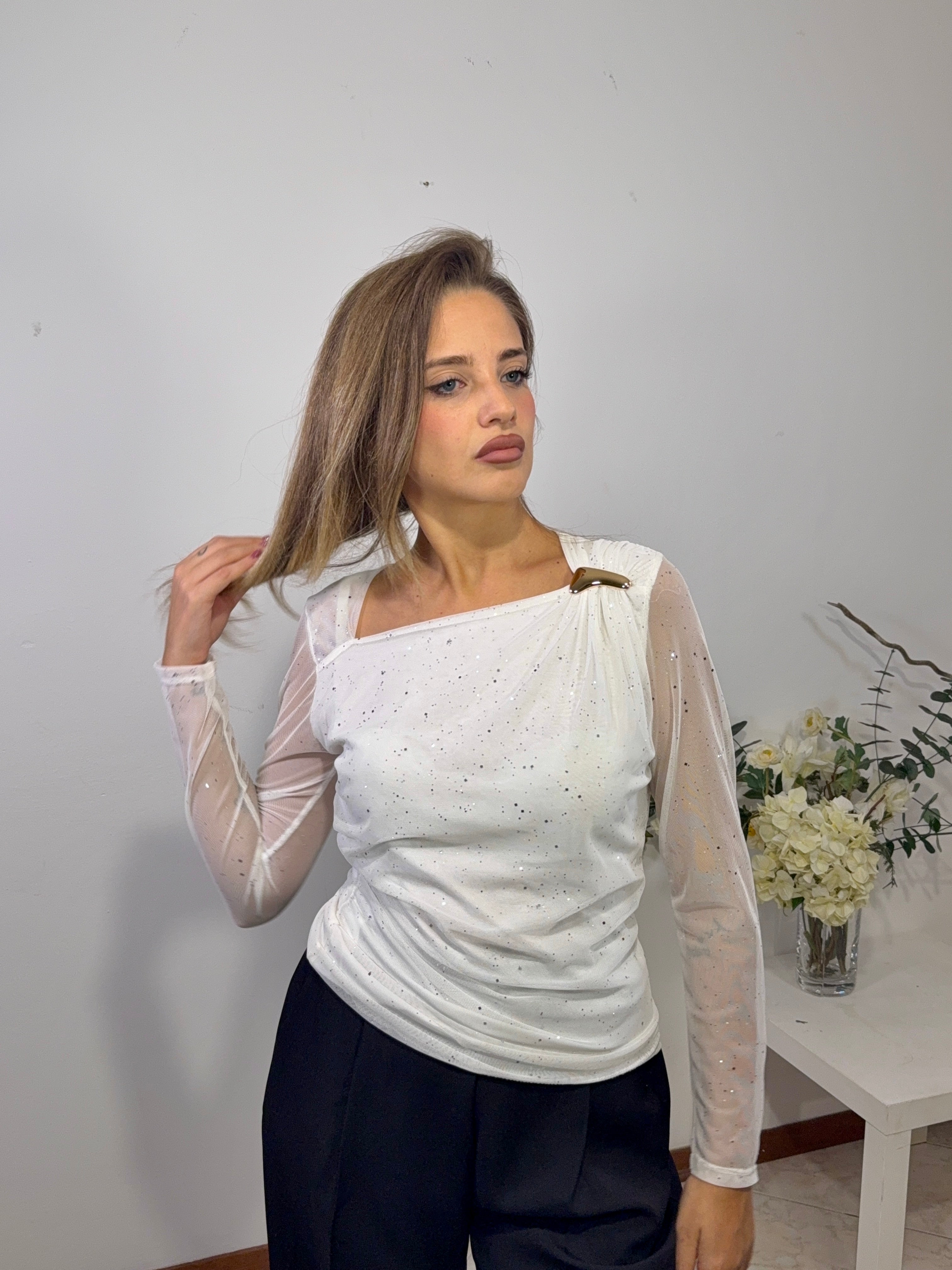 Maglia Galaxy Light con Spallina Gioiello (13350)