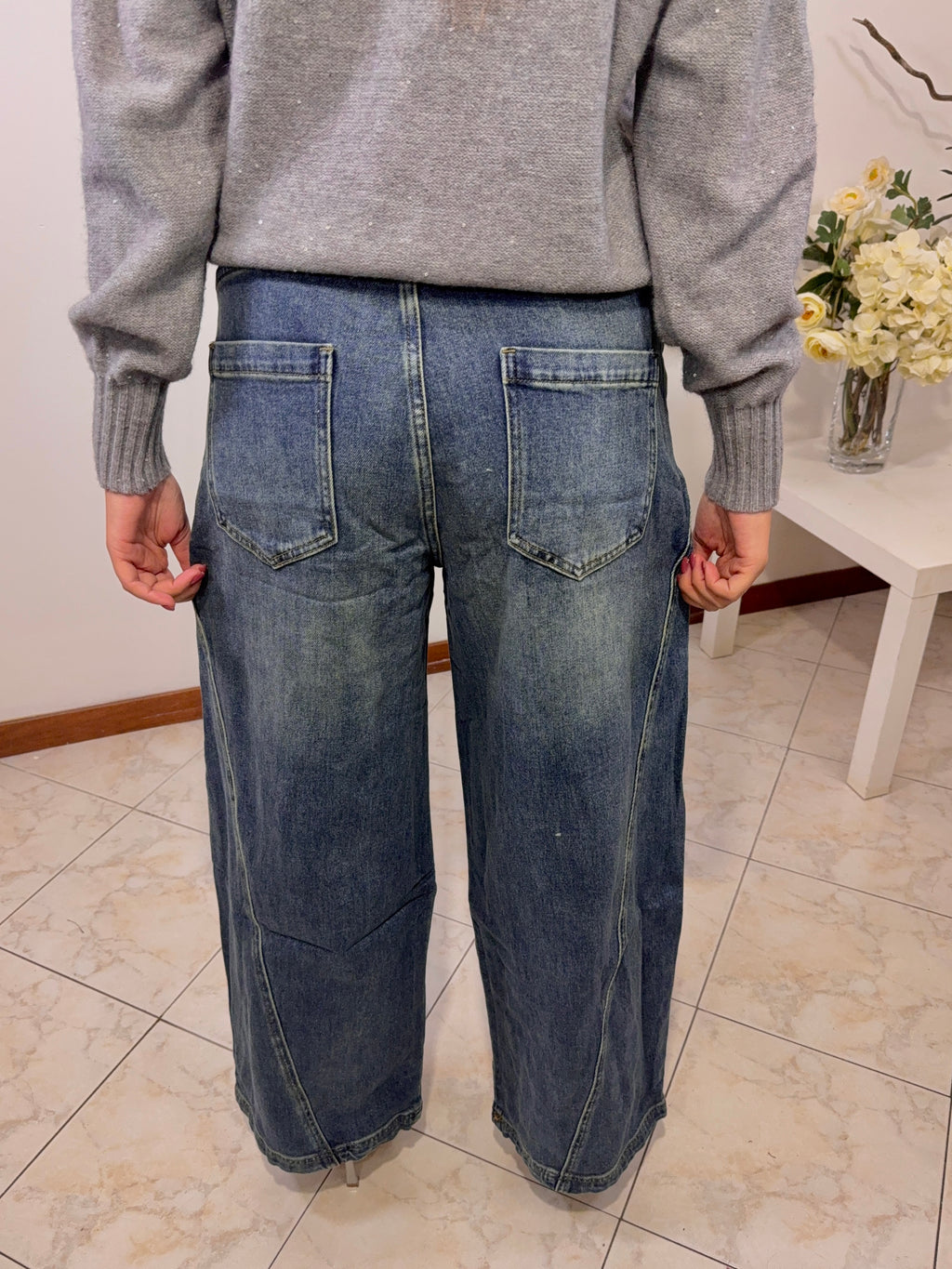 Jeans Wide Patch Denim (J566#)