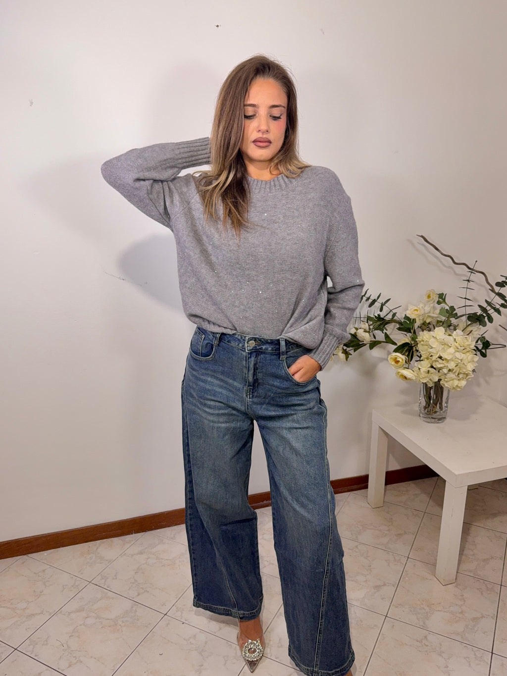 Jeans Wide Patch Denim (J566#)