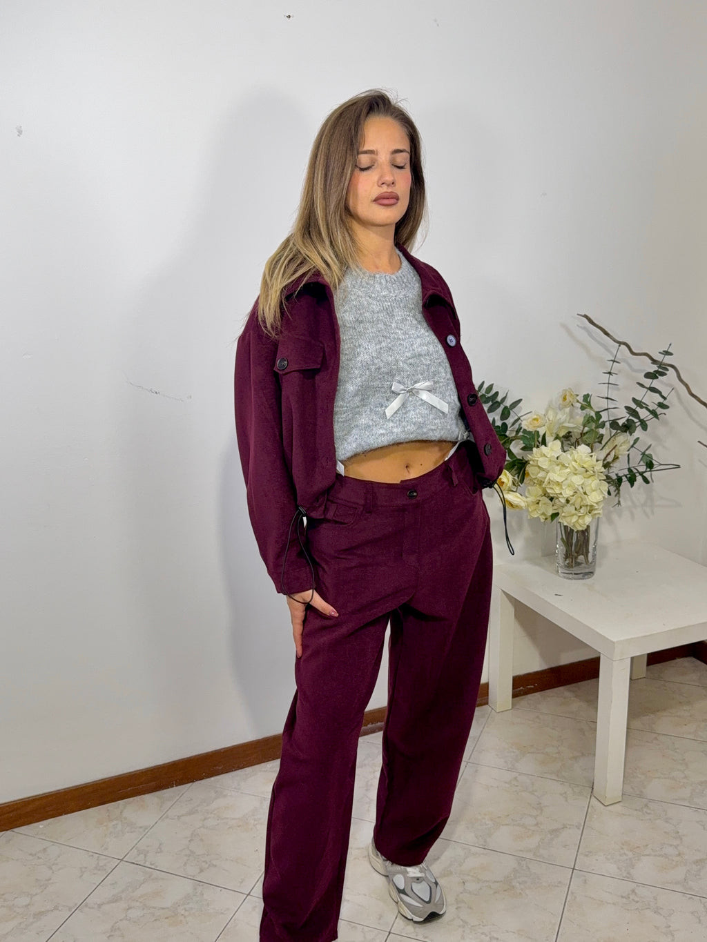 Coordinato “Urban Chic” color borgogna (5253-5254)