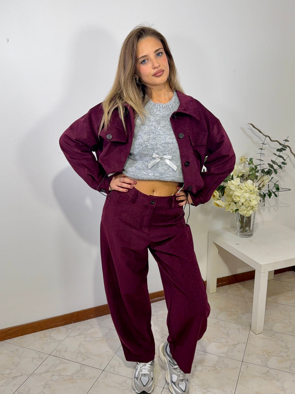 Coordinato “Urban Chic” color borgogna (5253-5254)