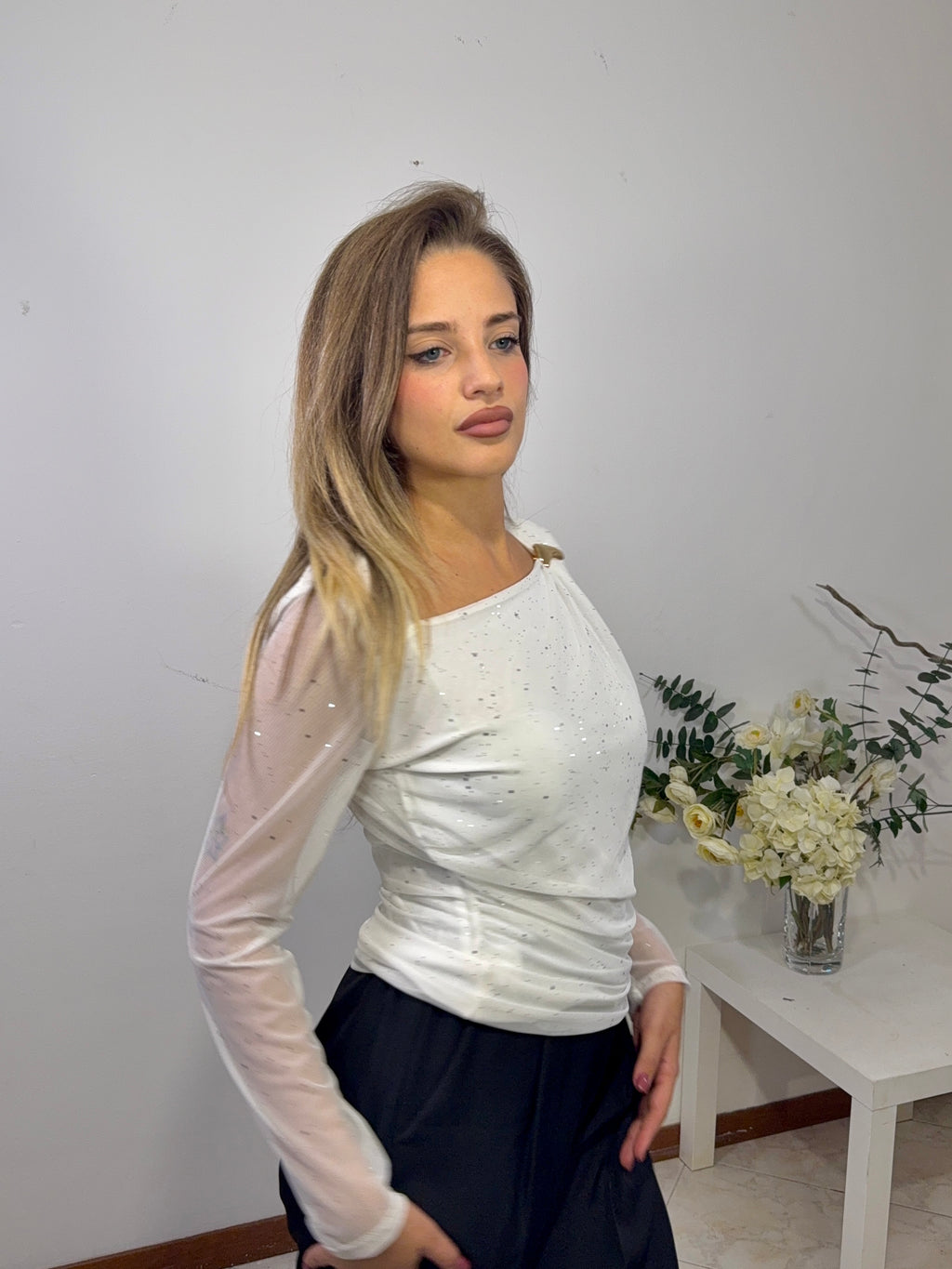 Maglia Galaxy Light con Spallina Gioiello (13350)