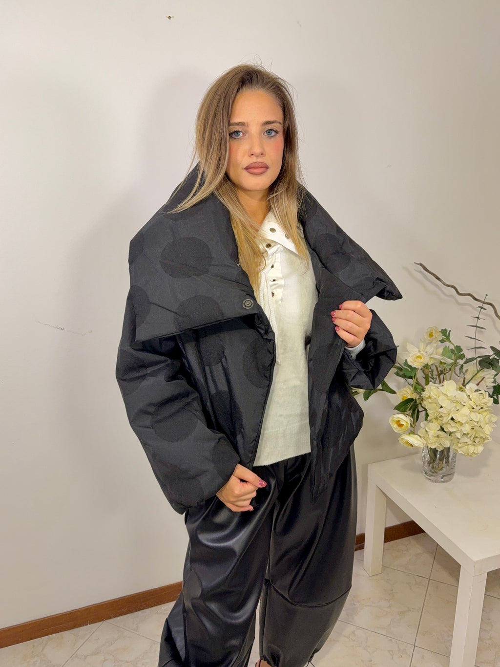 Maglione Lace-Up Collar Cream ( 50314)